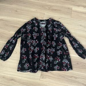 Floral Black Blouse